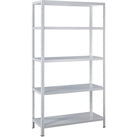 Schulte Fachbodenregal 1000x1900x400mm sonderweiß mit 5 Böden aus Metall 65kg Fachlast