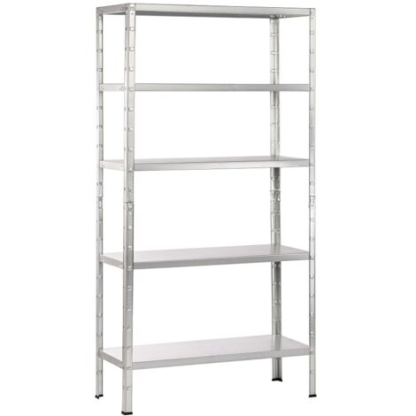 Schulte Fachbodenregal 1000x1900x400mm verzinkt mit 5 Böden aus Metall 65kg Fachlast