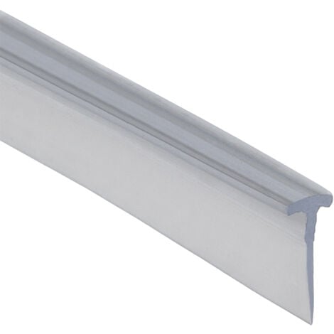 Schulte joint silicone à lèvre souple translucide pour joint d’étanchéité de douche, universel, 1000mm recoupable, hauteur de 10,5mm,pour paroi de 6mm