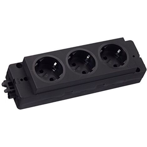 Schulte Multipresa EVOLINE Express 3 X Schuko, gst18, 1 pezzi, nero, 159103000100