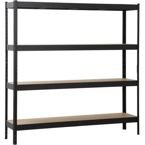 SCHULTE Regalwelt Rayonnage charges lourdes XXL avec 4 tablettes en MDF, 180x180x40 cm (HxlxP), 200 kg de charge par tablette, noir
