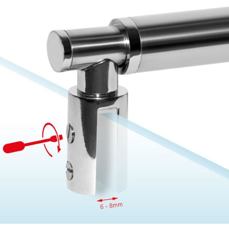 Schulte Stabilisator chromoptik, Teleskop Haltestange für Glas/Wand Stabilisation, Wandhalterung für Duschwand, 79 - 120 cm, Glasstärke: 6 - 8 mm