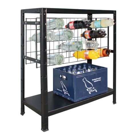 SCHULTE Regalwelt Casier à vin, 32 bouteilles, 90x80x35 cm (HxLxP), noir, rayonnage pour boissons, casier à bouteilles de vin, casier à bouteilles