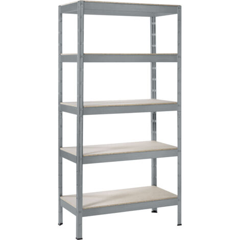 SCHULTE Regalwelt Rayonnage Charges lourdes Emb Granit métallique 180x90x45 cm capacité de charge 875 kg 5 étagères en bois, granit