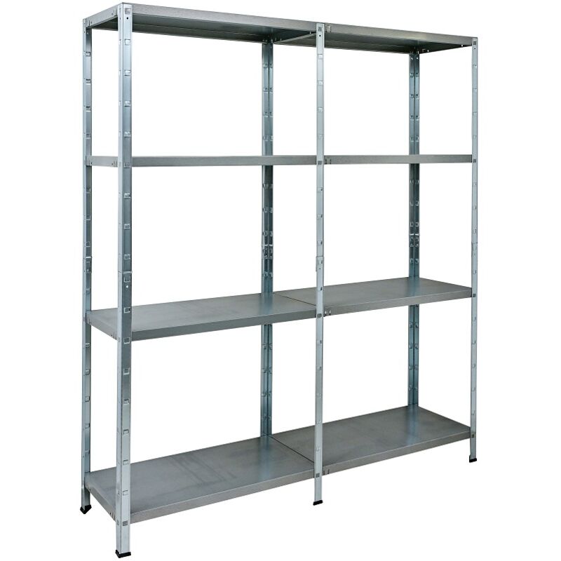 Schulte Regalwelt - SCHULTE Regalwelt Rayonnage emboîtable avec 2 x 4 tablettes PowerMAX, charge utile 65 kg, 180x160x40 cm (HxLxP), galvanisé,