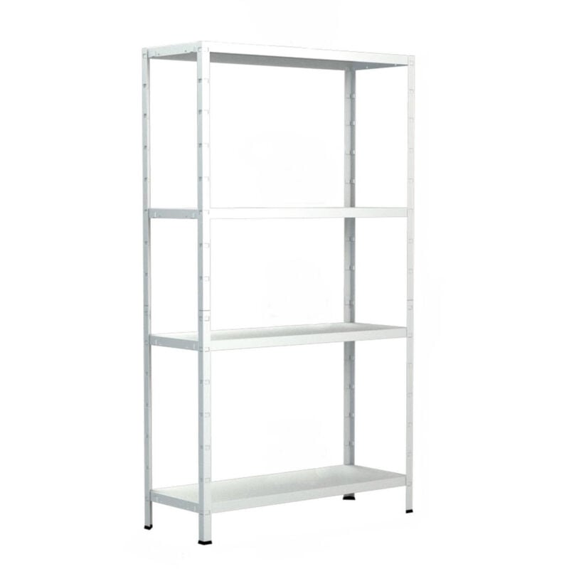 Schulte Regalwelt - SCHULTE Regalwelt Rayonnage emboîtable avec 4 tablettes PowerMAX, charge utile 60 kg, 180x60x40 cm (HxLxP), blanc, rayonnage de