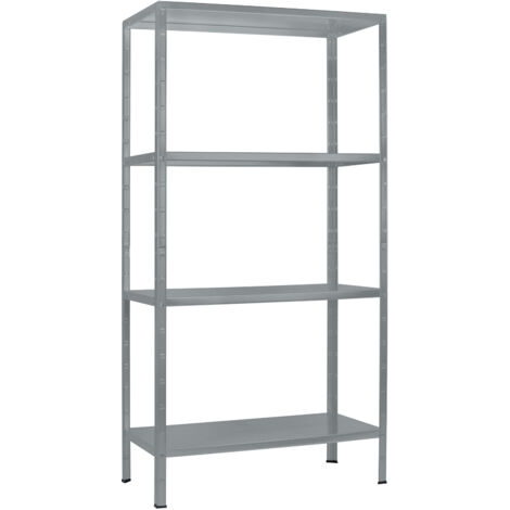 SCHULTE Regalwelt Rayonnage emboîtable avec 4 tablettes PowerMAX, charge utile 65 kg, 180x80x40 cm (HxLxP), granit, rayonnage de stockage, rayonnage d’atelier, rayonnage de cave, rayonnage de garage, 