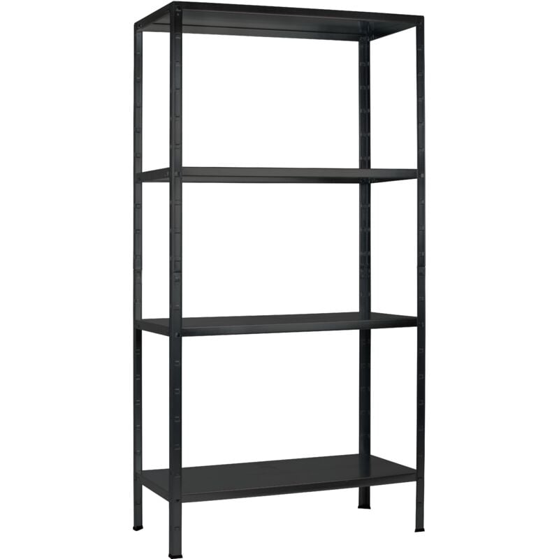 Schulte Regalwelt - SCHULTE Regalwelt Rayonnage emboîtable avec 4 tablettes PowerMAX, charge utile 65 kg, 180x80x40 cm (HxLxP), noir structuré,