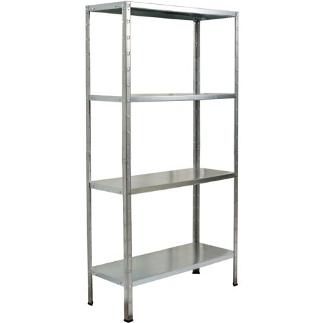SCHULTE Regalwelt Rayonnage emboîtable avec 4 tablettes PowerMAX, charge utile 65 kg, 190x100x40 cm (HxLxP), galvanisé, rayonnage de stockage, rayonnage d’atelier, rayonnage de cave, rayonnage de gara