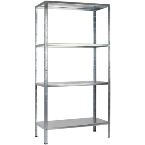 SCHULTE Regalwelt Rayonnage emboîtable avec 4 tablettes PowerMAX, charge utile 70 kg, 200x100x50 cm (HxLxP), galvanisé, rayonnage de stockage, rayonnage d’atelier, rayonnage de cave, rayonnage de gara