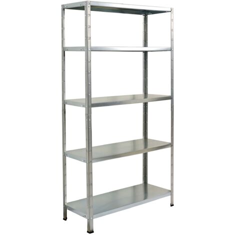 SCHULTE Regalwelt Rayonnage emboîtable avec 5 tablettes PowerMAX, charge utile 65 kg, 190x100x40 cm (HxLxP), galvanisé, rayonnage de stockage, rayonnage d’atelier, rayonnage de cave, rayonnage de gara