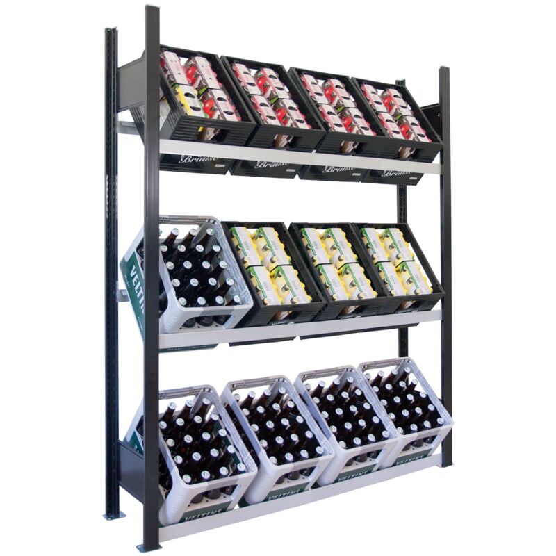 Schulte Regalwelt - SCHULTE Regalwelt Rayonnage pour caisses de boissons, 12 caisses, 180x130x30 cm (HxLxP)