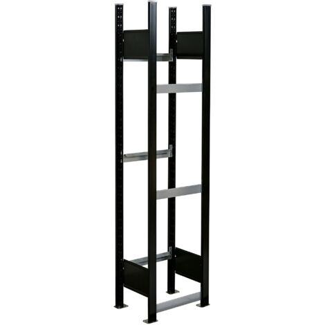 SCHULTE Regalwelt Rayonnage pour caisses de boissons, 3 caisses, 180x40x30 cm (HxLxP), capacité de charge par niveau 60 kg, noir-argent, rayonnage pour boissons,