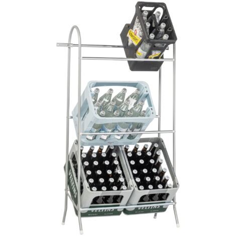 SCHULTE Regalwelt Rayonnage pour caisses de boissons, 4 caisses, 118x61x41 cm (HxLxP), capacité de charge par niveau 40 kg, argent, rayonnage pour boissons