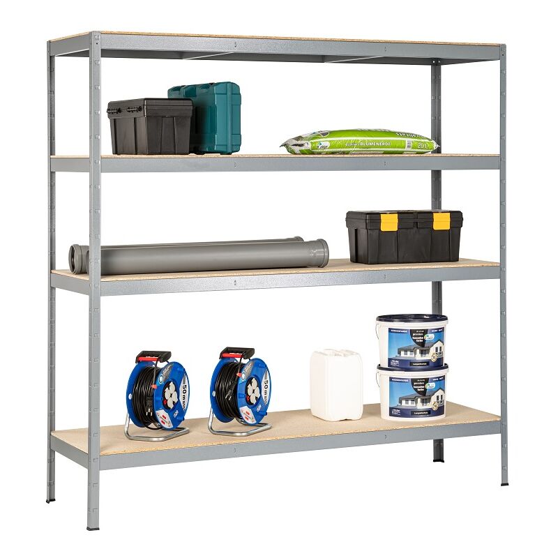 Schulte Regalwelt - SCHULTE Regalwelt Rayonnage pour charges lourdes avec 4 étagères en bois, capacité de charge par niveau 200 kg, 200x200x60 cm