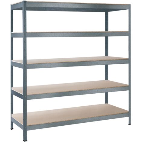 SCHULTE Regalwelt Rayonnage pour charges lourdes XL avec 5 étagères en bois, capacité de charge par niveau 200 kg, 180x140x50 cm (HxLxP), granit structuré, rayonnage de stockage, rayonnage de cave, ra
