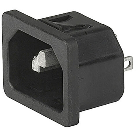 Schurter 6100.4225 Kaltgeräte-Steckverbinder  Stecker, gerade Gesamtpolzahl: 3 10 mA Schwarz 1 St.