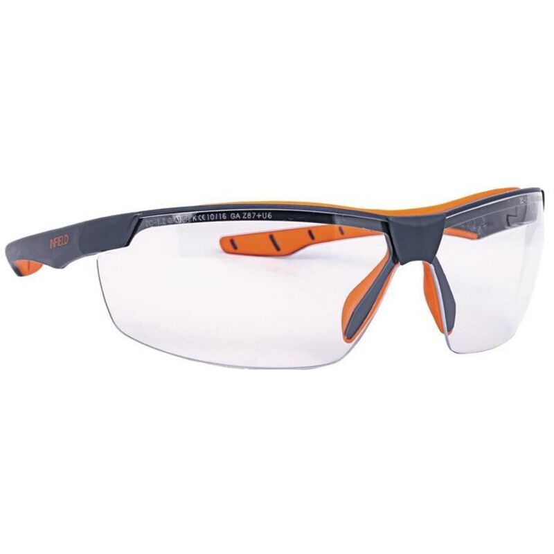 Infield Safety - Schutzbrille Flexor Plus en 166 Fassung: dunkelgrau-orange Scheibe: klar Polycarbonat