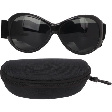 Schutzbrille für Hunde, winddicht und UV-beständig, mit verstellbarem Riemen – Schwarz/Grau
