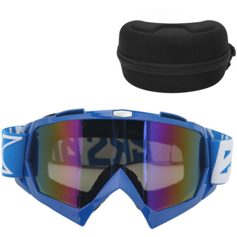 Schutzbrille für Motocross, Quad und Offroad-ATV, rutschfest, stoßfest und winddicht, sandblauer Rahmen.