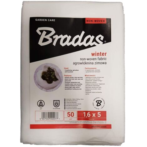 Schutzgewebe Bradas weiß 1,6 m x 5 m UV beständig