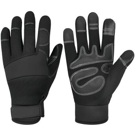 Schutzhandschuhe für Kettensägen, Forstwirtschaftshandschuhe (Kettensägen und Gartengeräte) - Größe 11 Schwarz (L)