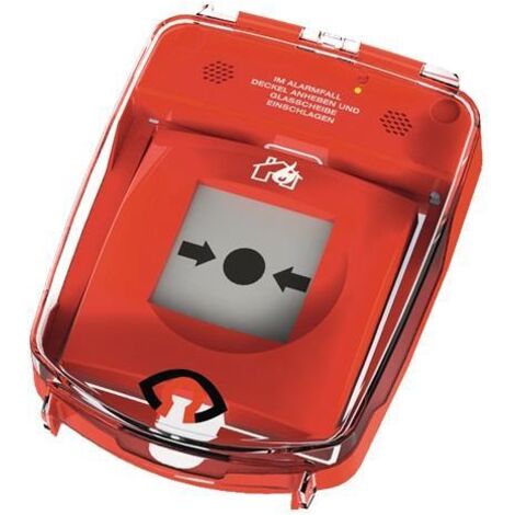 Schutzhaube e-Cover m.Öffnungsalarm z.Sicherung v.Druckknopfmeldern Ku.rot
