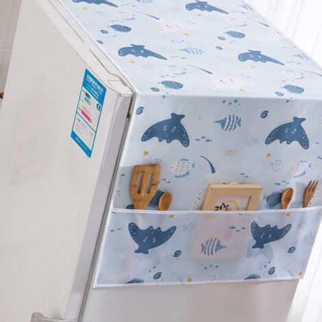 Schutzhülle aus PEVA für den Kühlschrank, staub- und wasserdicht, Happy Sea, 130 x 55 cmPEVA-Kühlschrankabdeckung, multifunktional, staubdicht, wasserdicht, Happy Sea, 130 x 55 cm