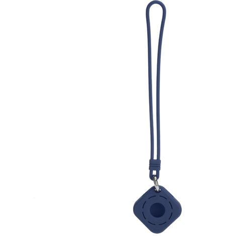 Schutzhülle aus Silikon mit Handschlaufe für iOS-Locator, quadratisches Design, denimblau