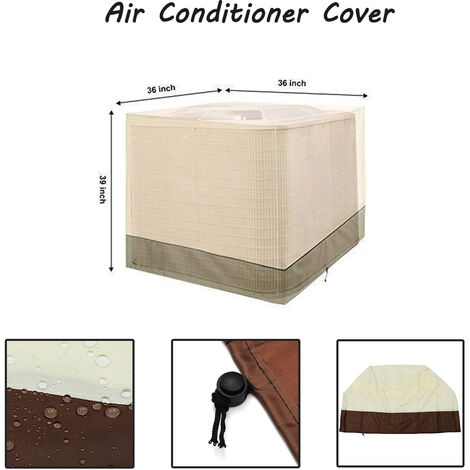 Jeacent Klimaanlagenabdeckungen für Außengeräte Schwarz, AC-Abdeckung für  Außengerät, Klimaanlagen-Blattschutz mit offenem Netz (36 36)