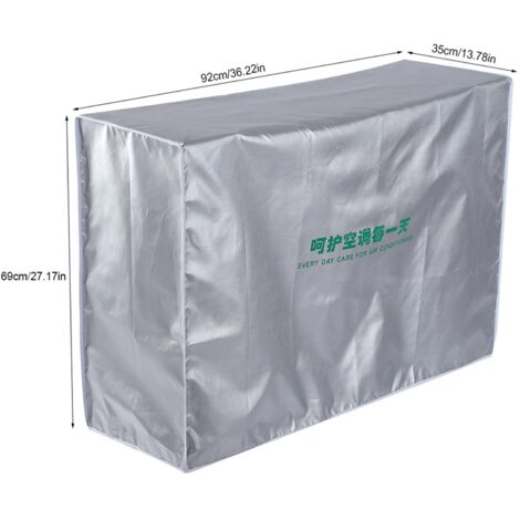Schutzhülle für den Kompressor einer Außenklimaanlage, staubdicht, schneesicher, wasserdicht, UV-beständig, Polyester, silberfarben, 3-teiliges Modell