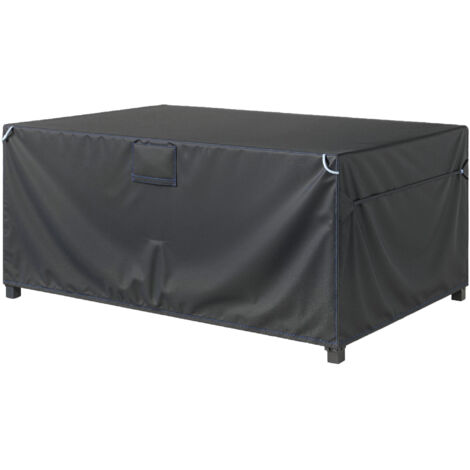Schutzhülle für Gartenmöbel Winterfest Wasserdicht Winddicht Anti-UV Abdeckplane 420D Oxford Gewebe 180x120x74cm Schwarz