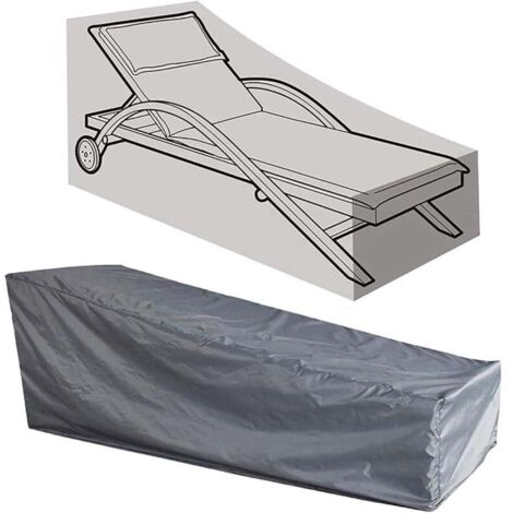 Schutzhülle für Gartenstühle, lange Schutzhülle, atmungsaktiv, wasserdicht, 210D Oxford-Gewebe, 210 × 75 × 40 × 80 cm, Grau