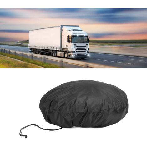 Schutzhülle für Radkästen – Universelle, wasserdichte Schutzhülle – Silbernes Polyester 190 – Für verschiedene Fahrzeuge (Motorrad, Wohnmobil, LKW, SUV) – Schwarz – Größe S