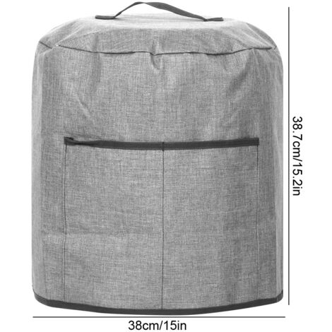 Schutzhülle für Schnellkochtöpfe mit Tasche, antistatische Hülle, 600D Oxford-Gewebe, Grau, 38 x 38,7 cm