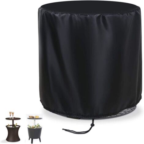 Schutzhülle für Stehtische – wasserdicht und schnittfest für Garten-Eiskübel, Terrasse, runden Couchtisch – Schwarz (53 x 58 cm)
