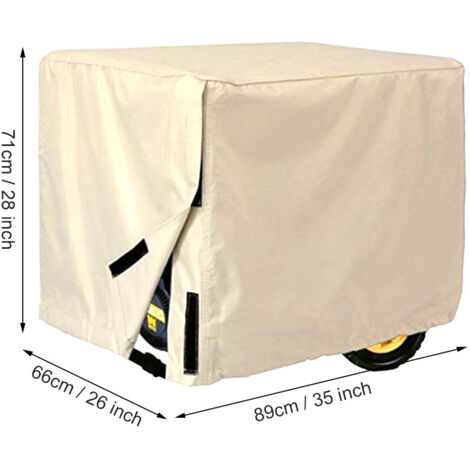 Schutzhülle für Stromgenerator – wasserdicht, staubdicht, 210D Polyester, 89 x 66 x 71 cm, Beige – mit Aufbewahrungstasche