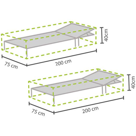 Schutzhüllen 2er Set für Sonnenliegen 200x75cm, Abdeckhauben Gartenliege