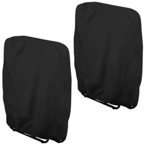 Schutzhüllen für klappbare Gartenstühle (71 x 34 x 110 cm) aus schwarzem 210D Oxford-Gewebe, wasserdicht, winddicht und UV-beständig