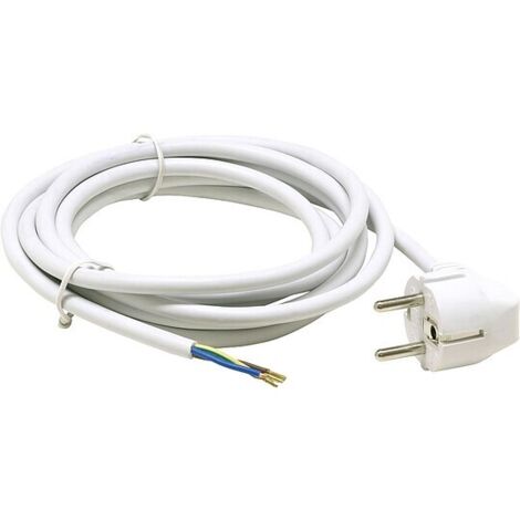 Schutzkontakt-Anschlussleitung HO5VV-F 3 x 1,0, 2,0 m, weiß
