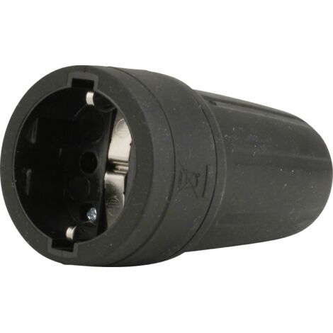 Schutzkontakt-Kupplung Gummi PVC-Ei IP20 schwarz/rot Stecker & Kupplungen