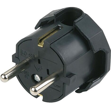 Schutzkontakt-Winkelstecker - schwarz 16A - 250V