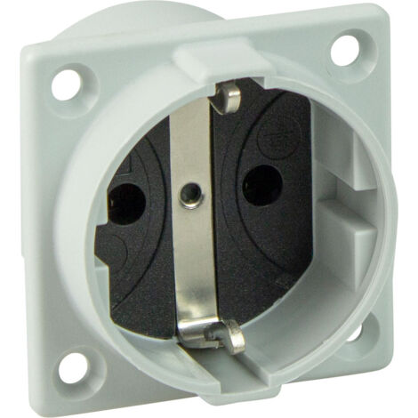 Schutzkontaktsteckdose Einbausteckdose 230V 16A 50x50mm grau IP20