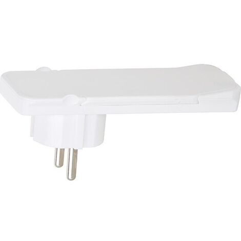 Schutzkontaktstecker Flachstecker Flat Plug in weiß wiederanschließbar, ohne Leitung