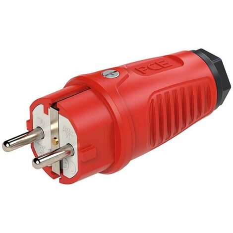 Schutzkontaktstecker Gummi (rot/schwarz)