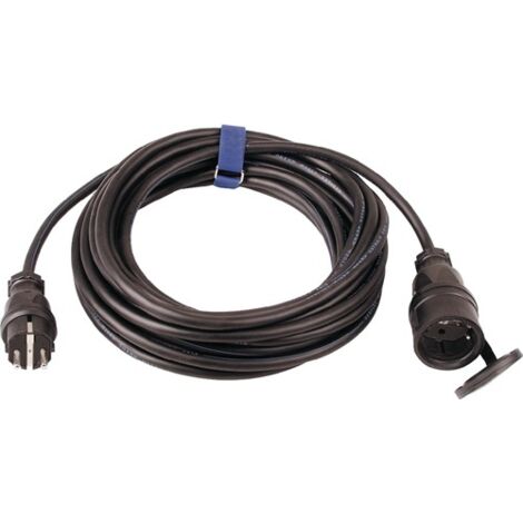 Schutzkontaktverlängerung 16 A 250 V 5m H07RN-F 3x1,5 mm² schwarz IP44