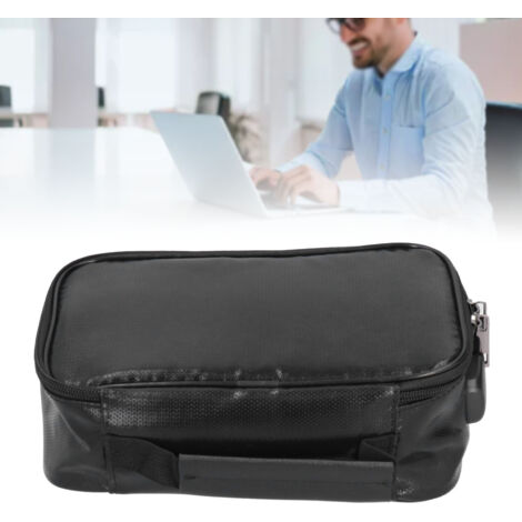 【Schutztasche】 Tragbare, feuerfeste Reißverschlusstasche für Dokumente und Wertsachen – Schwarz