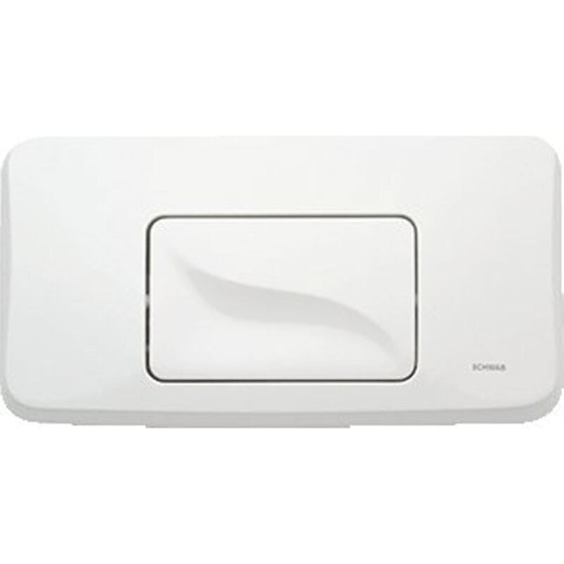 Plaque de commande murale gala blanche pour wc encastré, simple volume