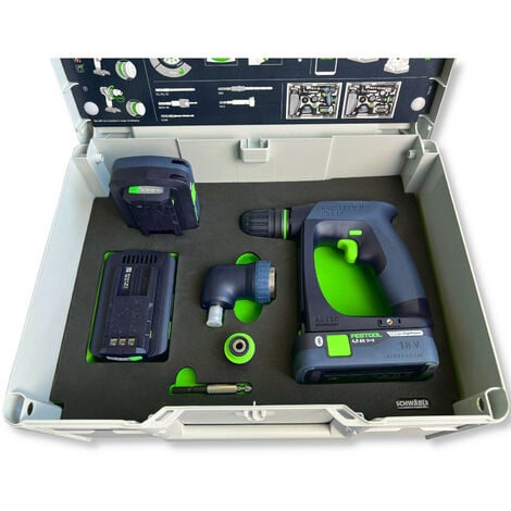 SCHWÄBLE® Schaumeinlage Schaumstoffeinlage für Festool Akku-Bohrschrauber CXS18