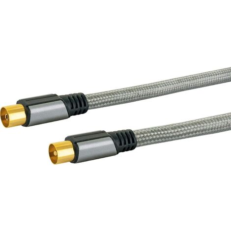 Schwaiger AINSTEIN -AIAN1040 413- Antennen Anschlusskabel/ 4 m Antennekabel/IEC Stecker  IEC Buchse/ 110 dB/ 4-fach geschirmt/vergoldete Kontakte/Premiumkabel